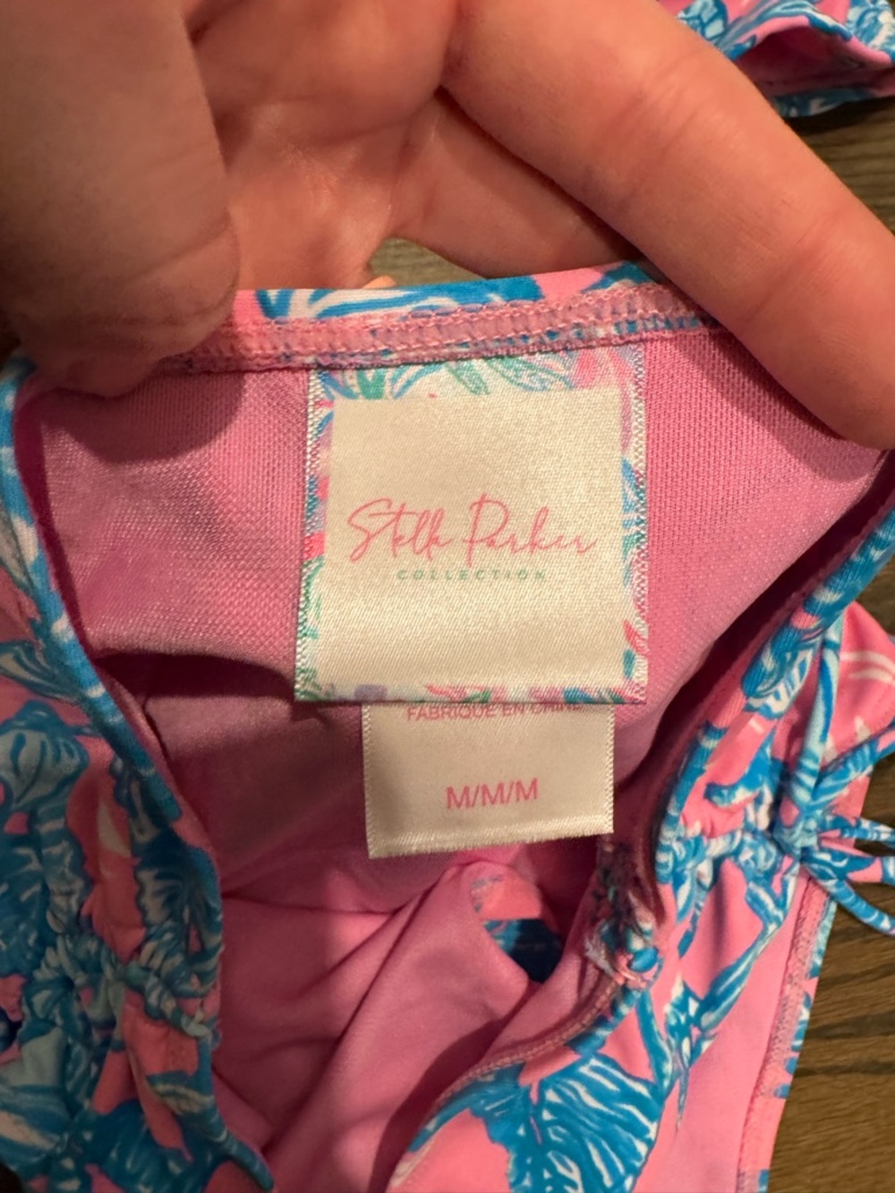 NWOT Stella Parker Tropical Tankini Set M Blue Pink Two Piece Vacation Resort - Picture 7 of 11